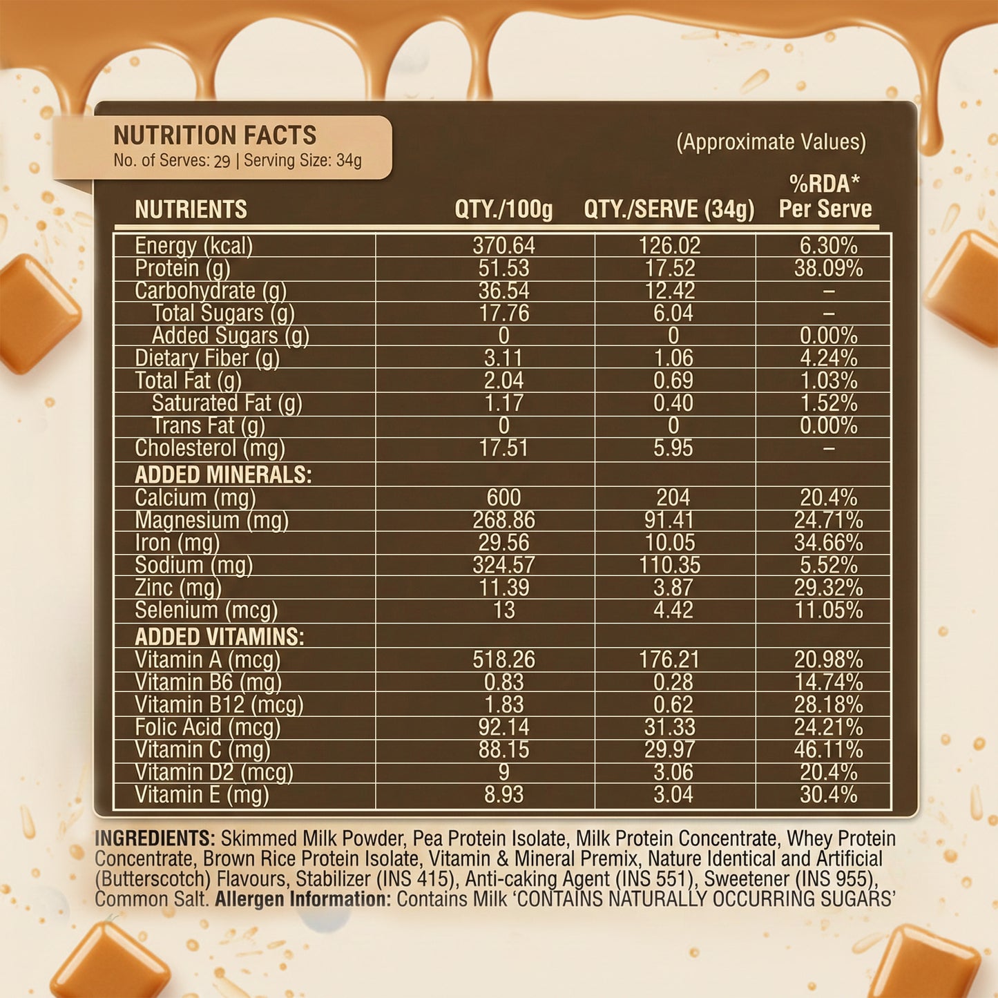 YBE – Butterscotch Mint Bliss | Premium Drink Mix - 1kg
