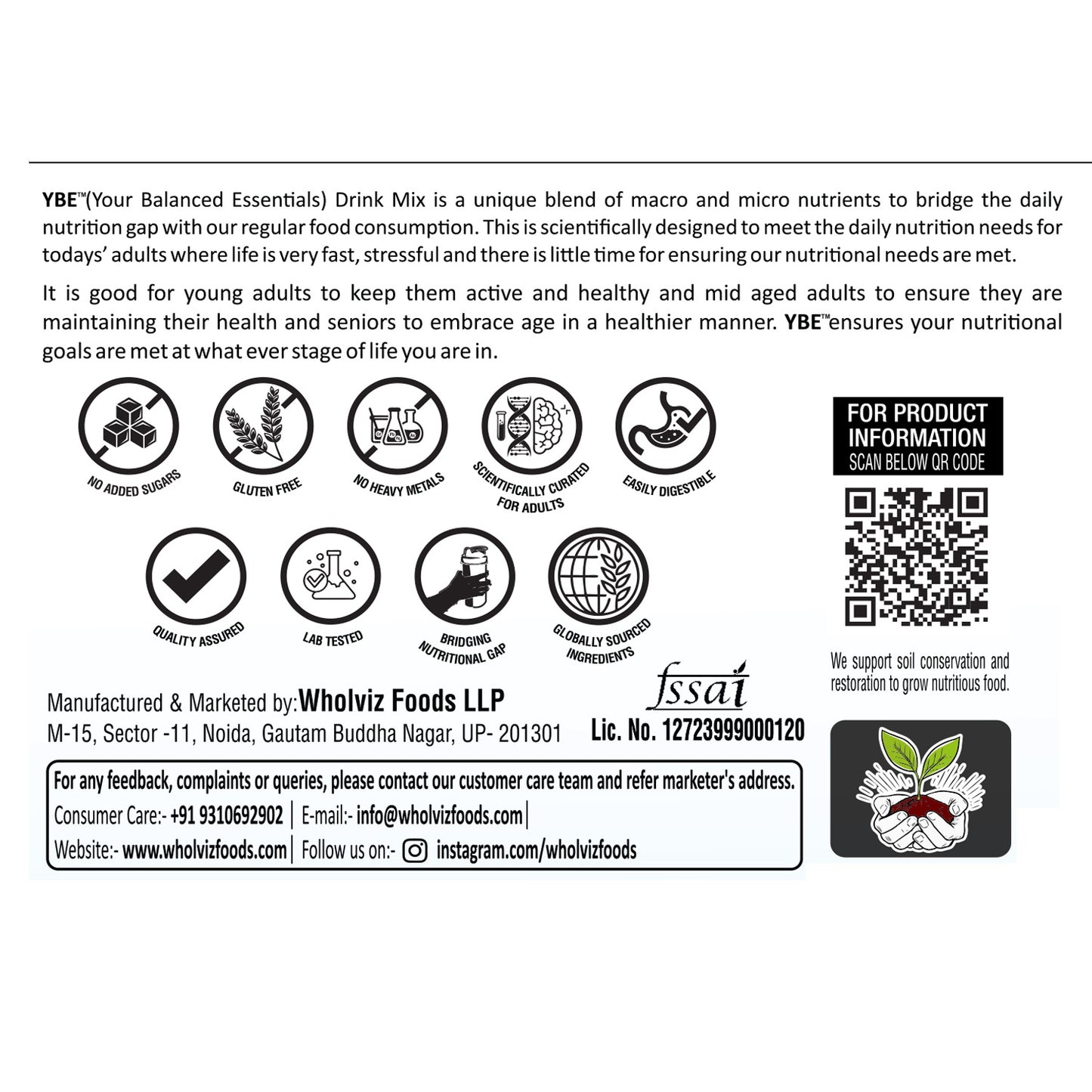 YBE Adult Drink Mix – Chocolate - 500Gm