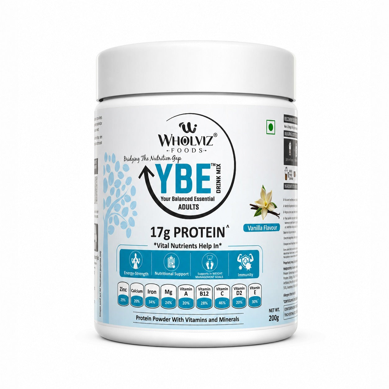 YBE Adult Protein Drink Mix – Vanilla - 200g