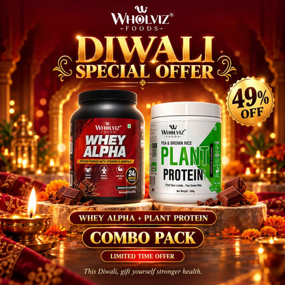 COMBO Pack Of Plant Protein Drink Mix – Pea & Brown Rice | Chocolate | 500g + Whey Protein Alpha drink mix – 2 lbs Chocolate flavour