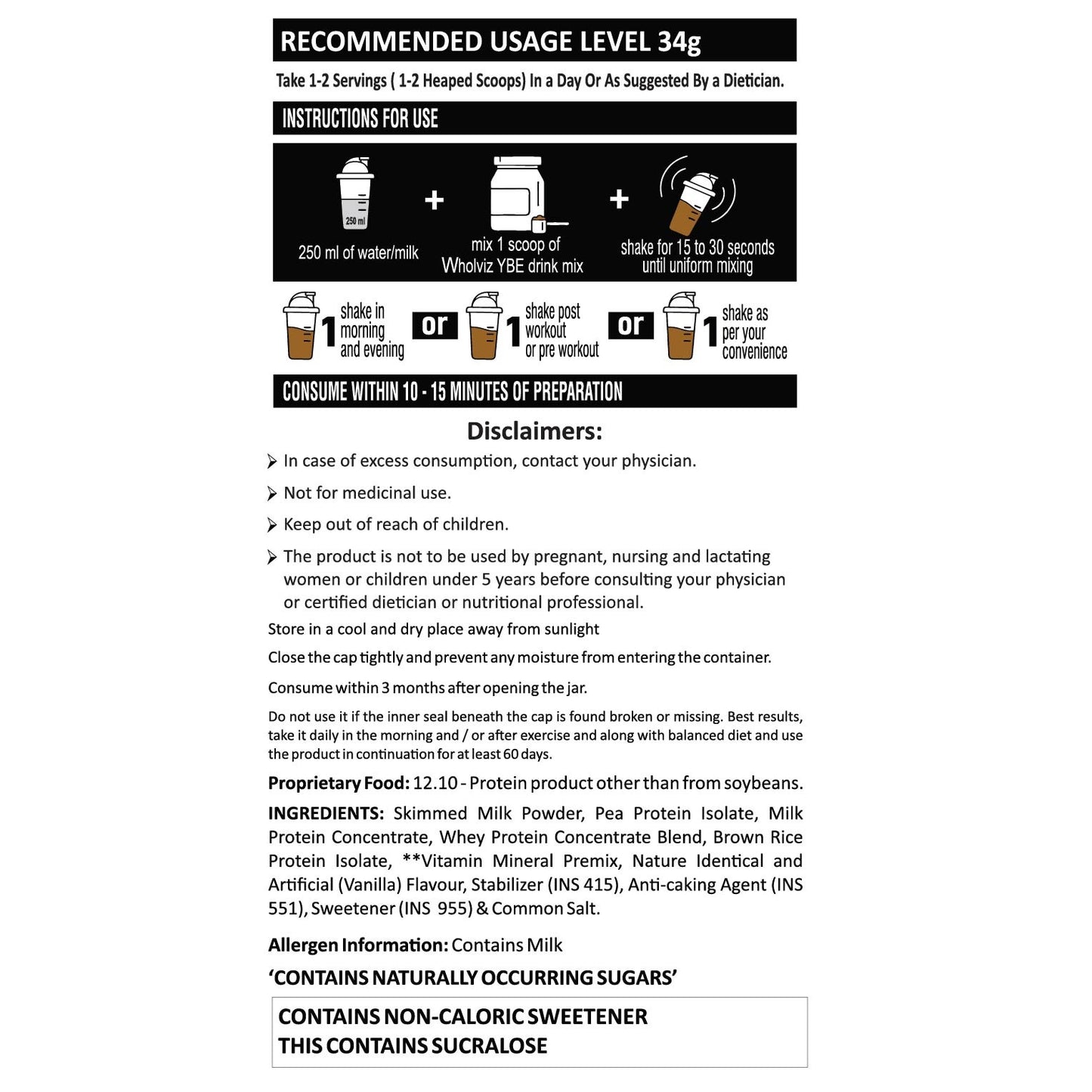 YBE Adult Protein Drink Mix – Chocolate - 200g