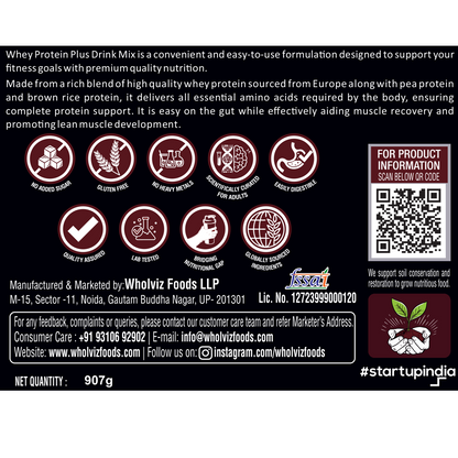 Whey Protein Plus drink mix– 2 lbs  Chocolate flavour