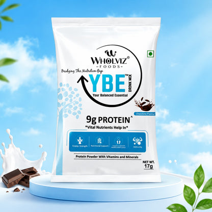 YBE Adult Protein Drink Mix – Chocolate - 17G SACHET Trial Pack (Pack of 12) .