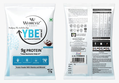 YBE Adult Protein Drink Mix – Chocolate - 17G SACHET Trial Pack (Pack of 12) .