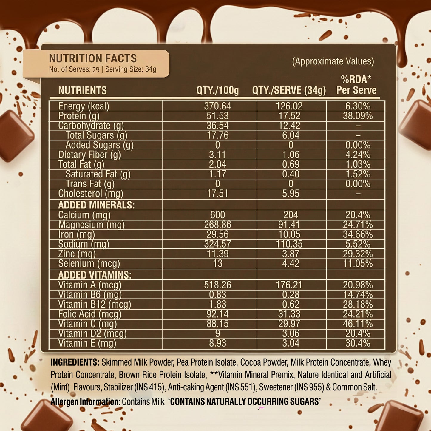 YBE – Choco Mint Bliss | Premium Drink Mix - 1kg