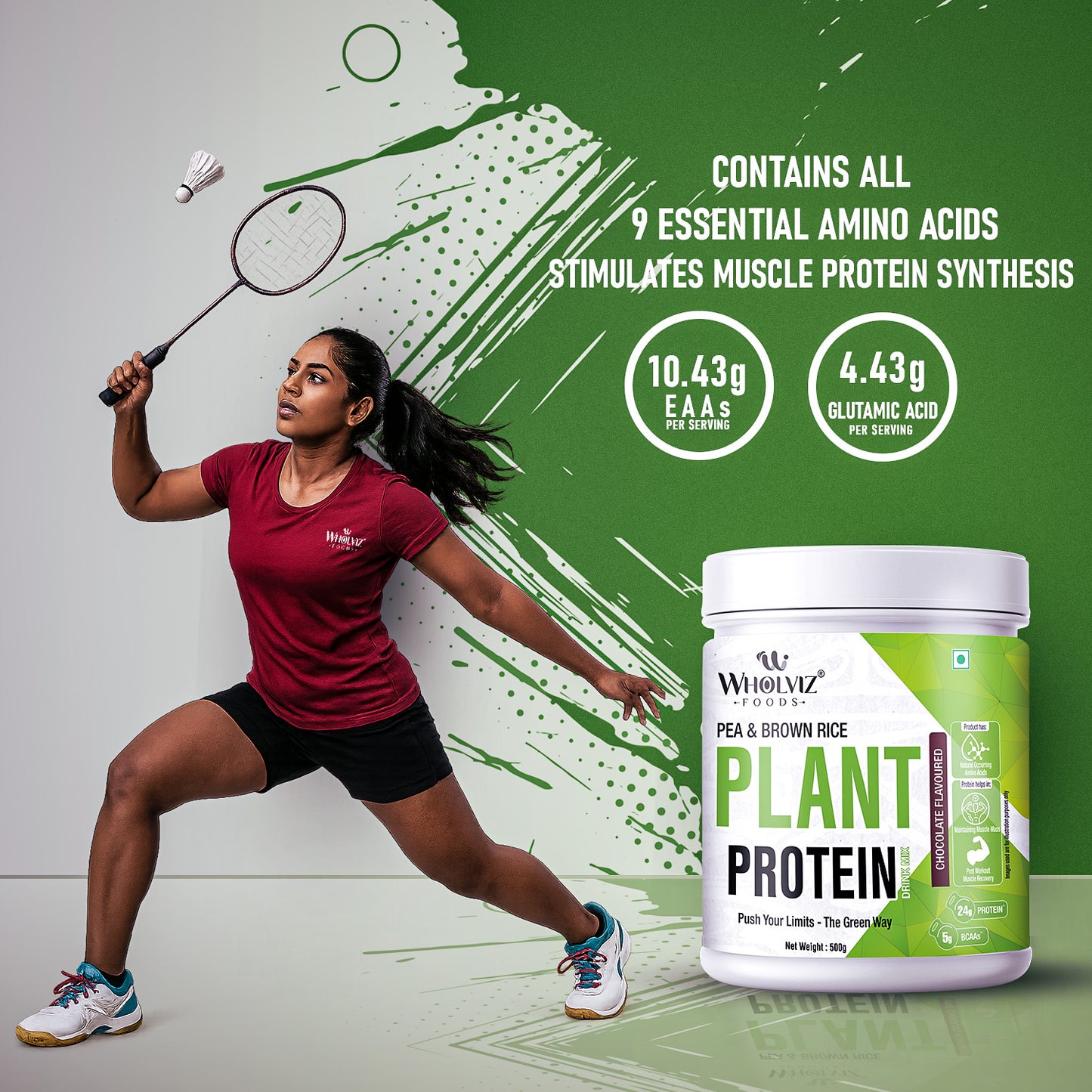 Plant Protein Drink Mix – Pea & Brown Rice | Chocolate | 500Gm