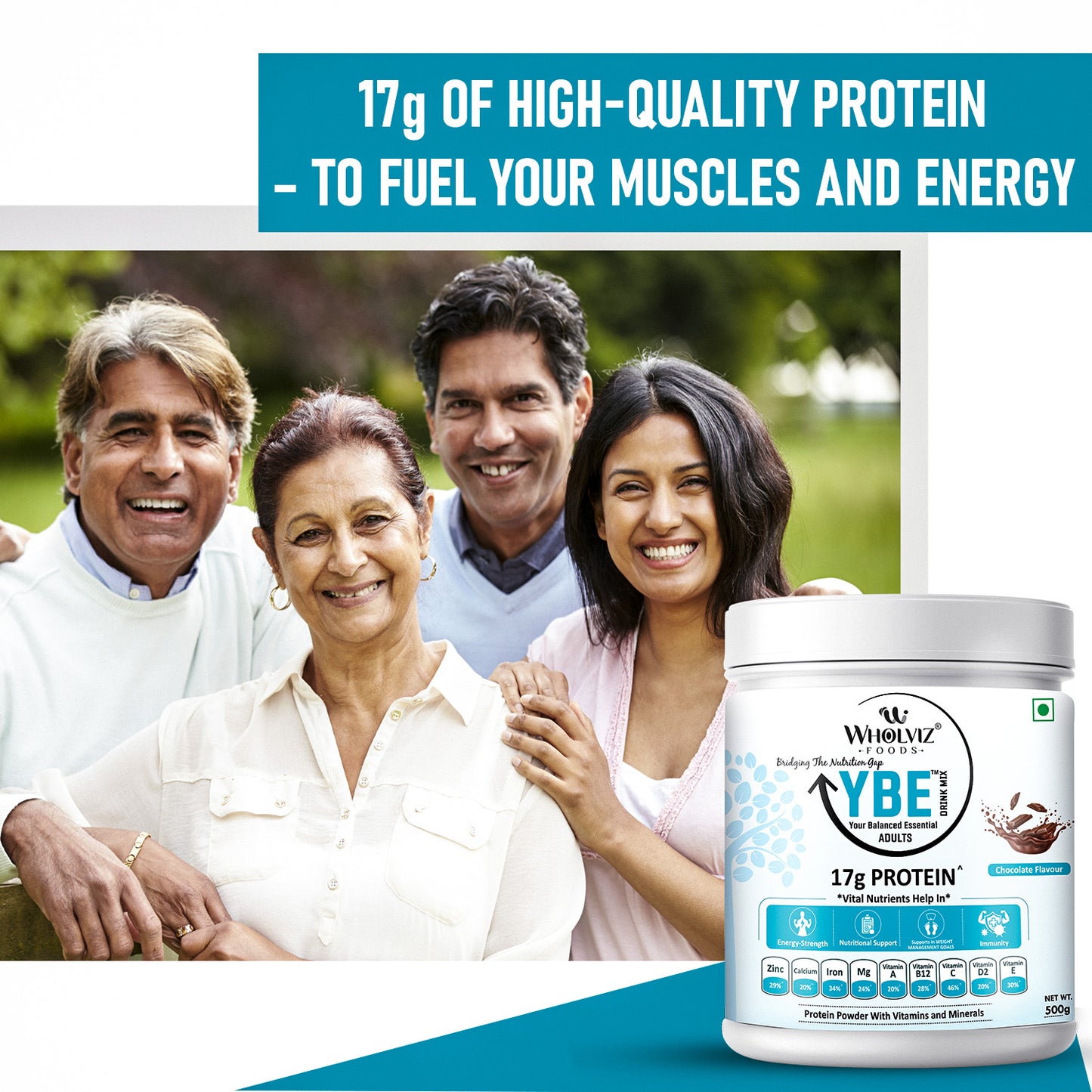 YBE Adult Drink Mix – Chocolate - 500Gm